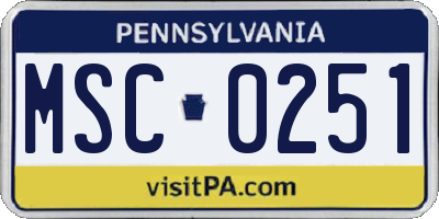 PA license plate MSC0251