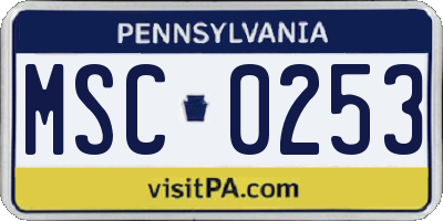 PA license plate MSC0253