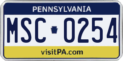 PA license plate MSC0254