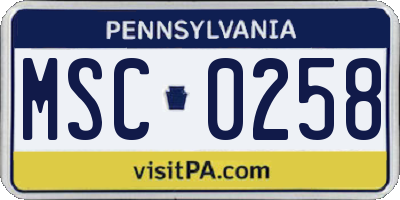 PA license plate MSC0258
