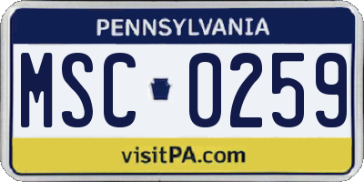 PA license plate MSC0259