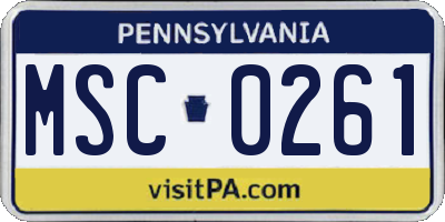 PA license plate MSC0261