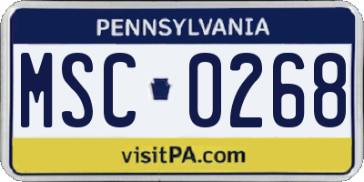 PA license plate MSC0268