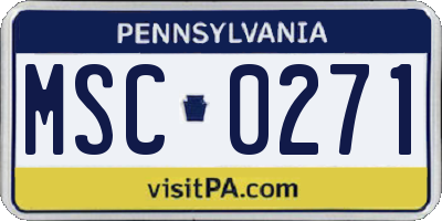 PA license plate MSC0271