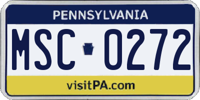 PA license plate MSC0272