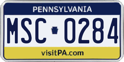PA license plate MSC0284