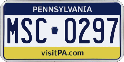 PA license plate MSC0297