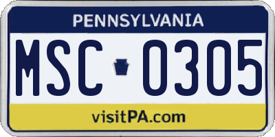 PA license plate MSC0305