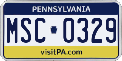 PA license plate MSC0329