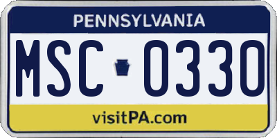 PA license plate MSC0330