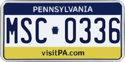 PA license plate MSC0336
