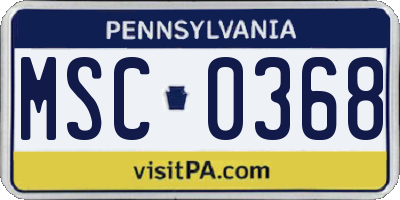 PA license plate MSC0368