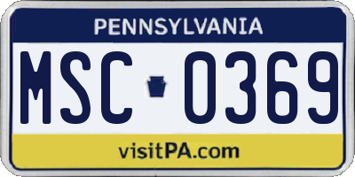 PA license plate MSC0369