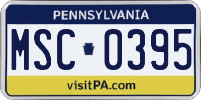 PA license plate MSC0395