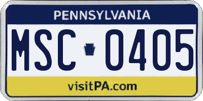 PA license plate MSC0405