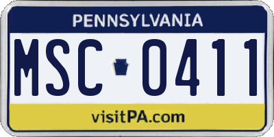 PA license plate MSC0411
