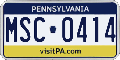 PA license plate MSC0414