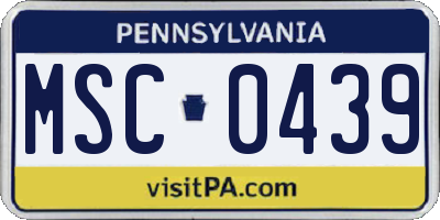PA license plate MSC0439