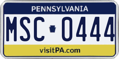 PA license plate MSC0444
