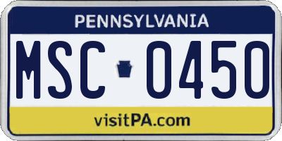 PA license plate MSC0450