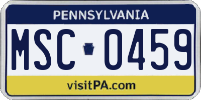 PA license plate MSC0459