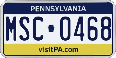 PA license plate MSC0468