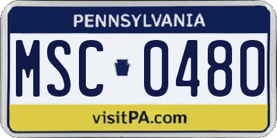 PA license plate MSC0480