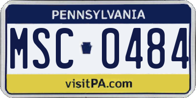 PA license plate MSC0484