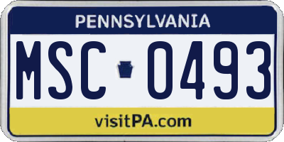 PA license plate MSC0493