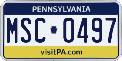 PA license plate MSC0497