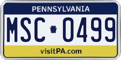 PA license plate MSC0499
