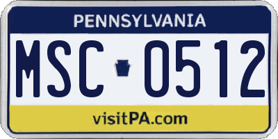PA license plate MSC0512