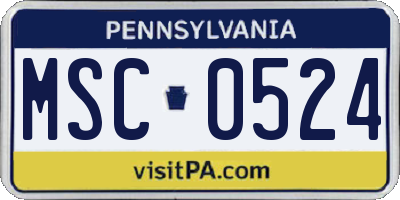 PA license plate MSC0524