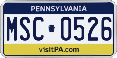 PA license plate MSC0526