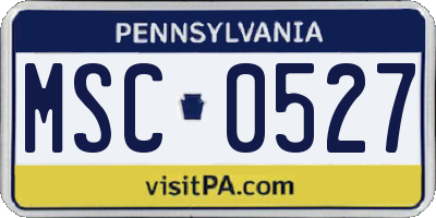 PA license plate MSC0527