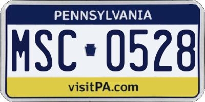 PA license plate MSC0528