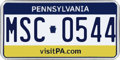 PA license plate MSC0544