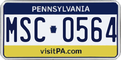 PA license plate MSC0564