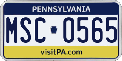 PA license plate MSC0565