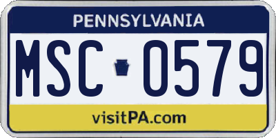 PA license plate MSC0579