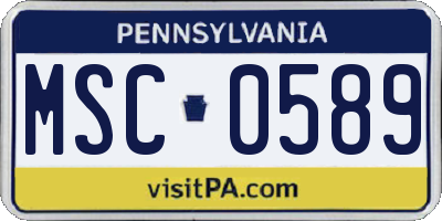 PA license plate MSC0589