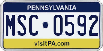 PA license plate MSC0592