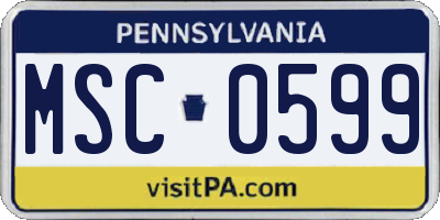 PA license plate MSC0599