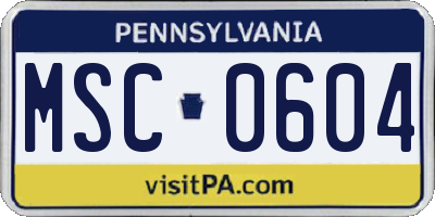 PA license plate MSC0604