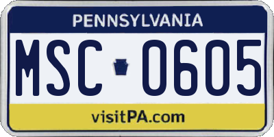 PA license plate MSC0605