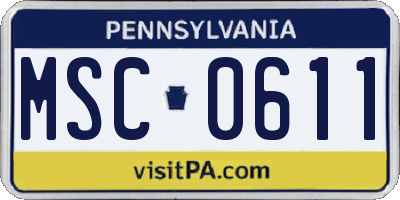 PA license plate MSC0611