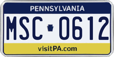 PA license plate MSC0612