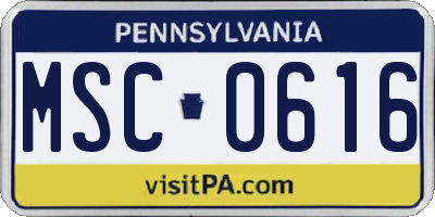 PA license plate MSC0616