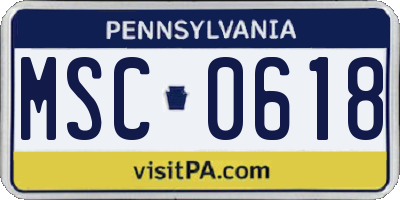 PA license plate MSC0618