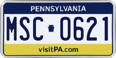 PA license plate MSC0621